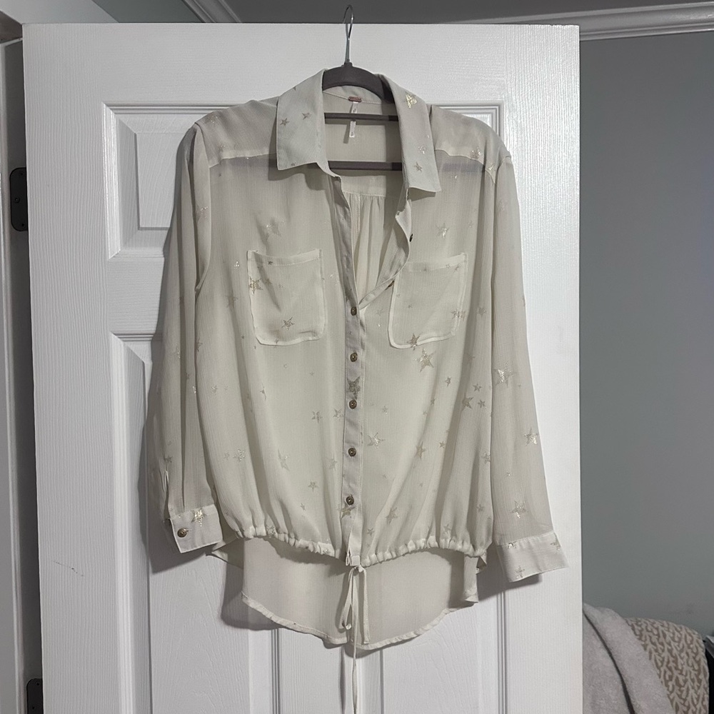 Free People Gold Star Blouse